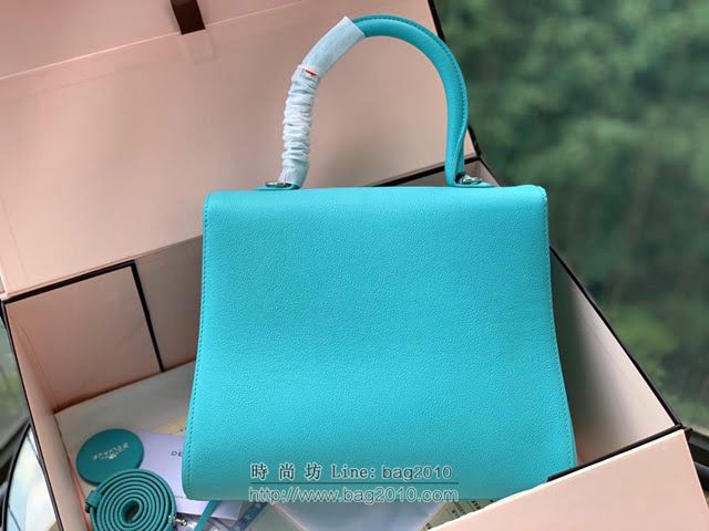 DELVAUX女包 春夏新款 Brillant系列手袋 進口牛皮 德爾沃女手提包 Dv0028 夏威夷藍 Delvaux單肩斜挎包  fcs1344